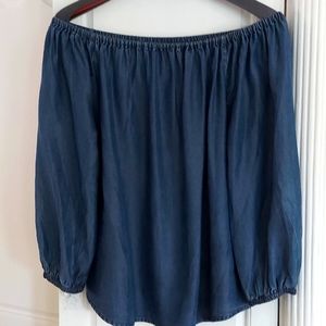 WHBM off shoulder denim top